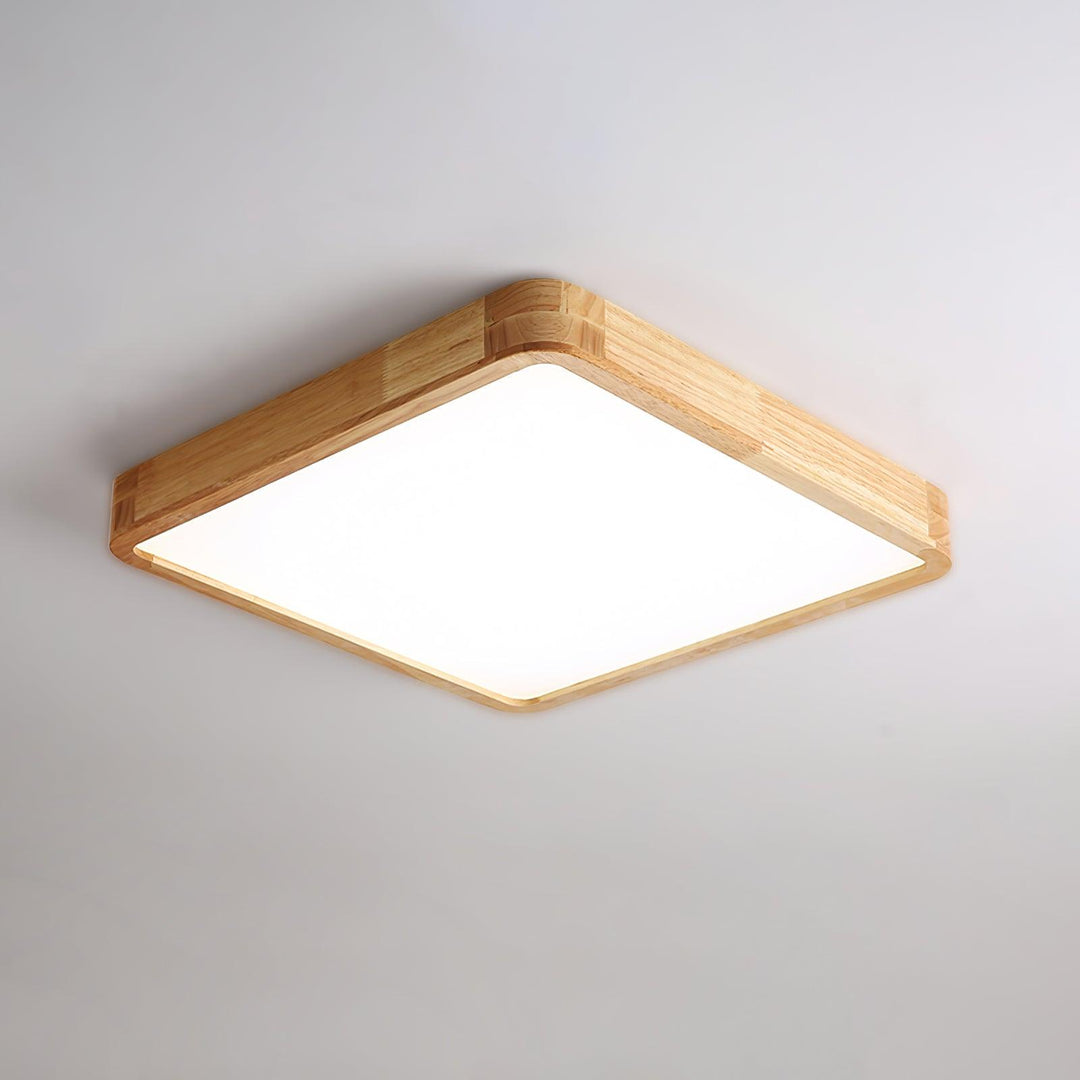 Wooden Geometric Ceiling Light 23.6 in LED Adjustable Wood Indoor Lamp | Kalsten