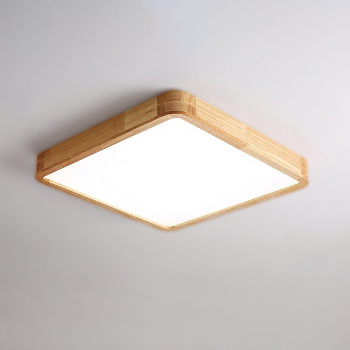 Wooden Geometric Ceiling Light 23.6 in LED Adjustable Wood Indoor Lamp | Kalsten