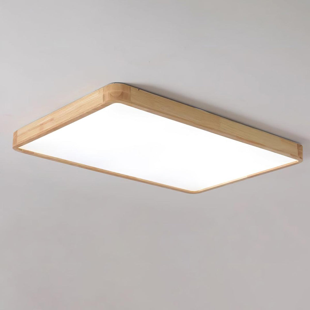 Wooden Geometric Ceiling Light 23.6 in LED Adjustable Wood Indoor Lamp | Kalsten