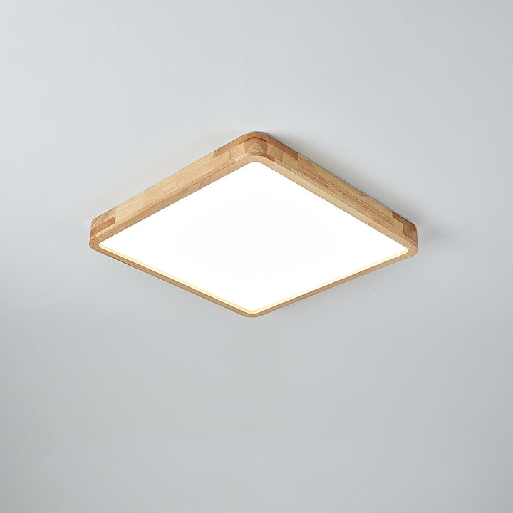 Wooden Geometric Ceiling Light 23.6 in LED Adjustable Wood Indoor Lamp | Kalsten