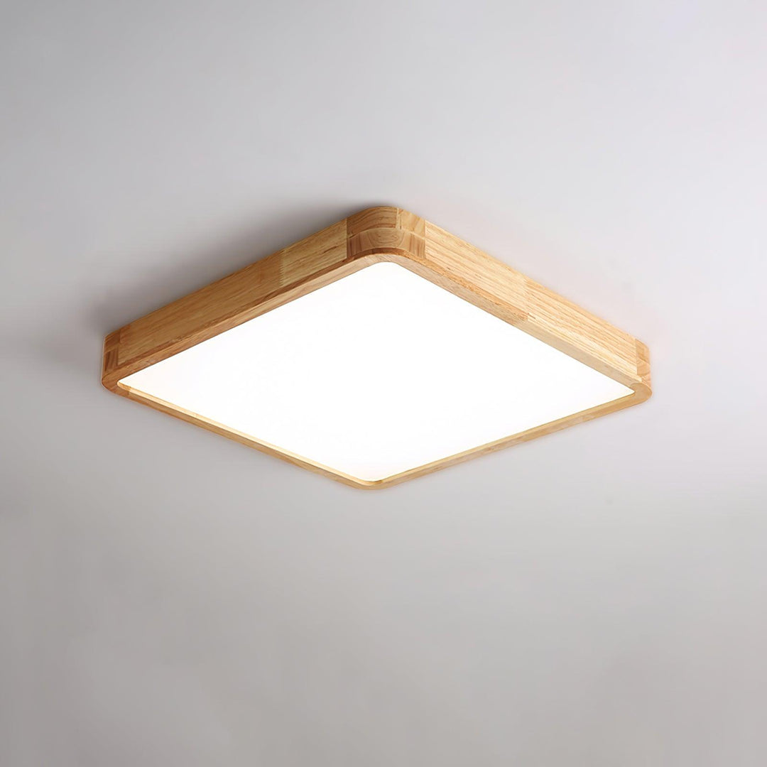 Wooden Geometric Ceiling Light 23.6 in LED Adjustable Wood Indoor Lamp | Kalsten