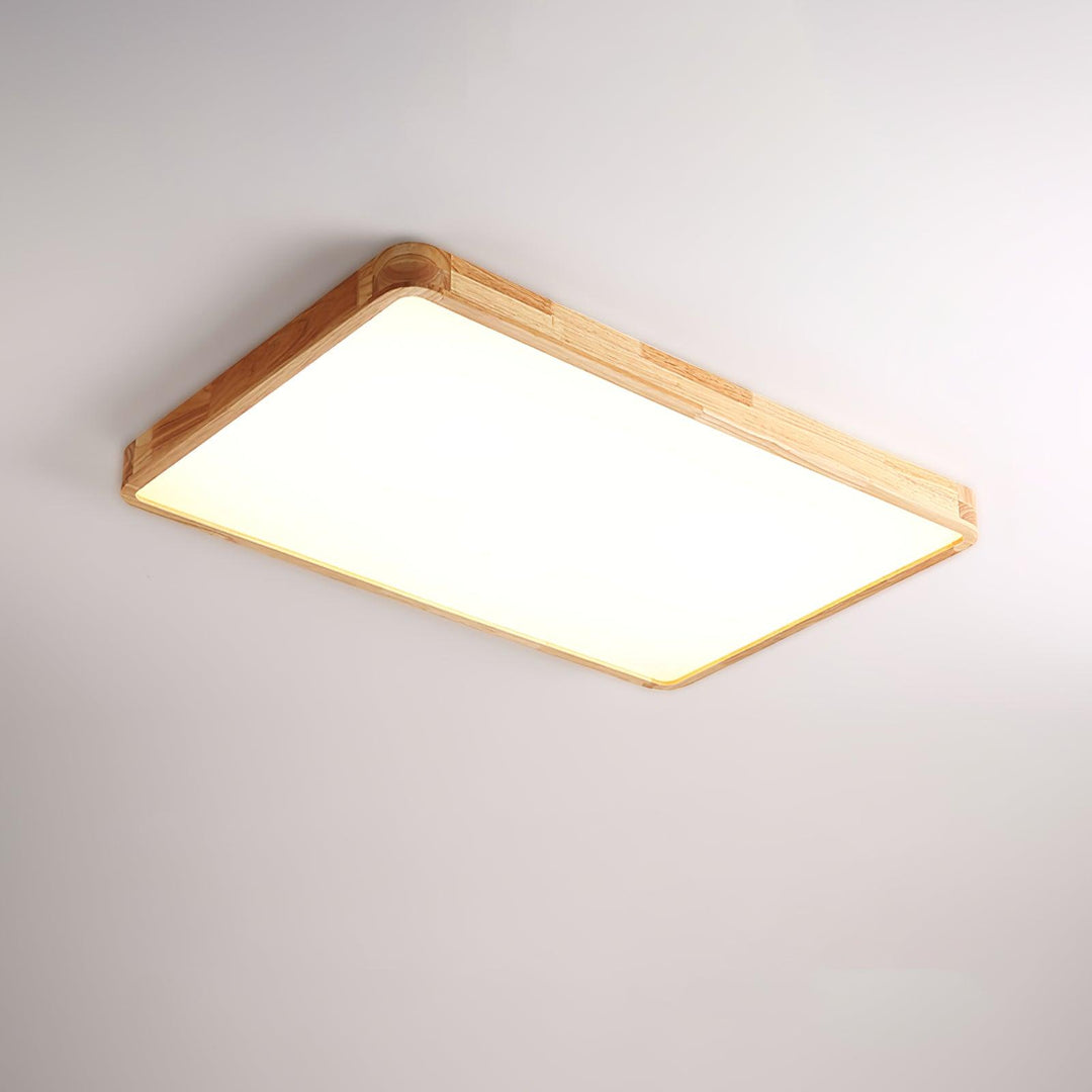 Wooden Geometric Ceiling Light 23.6 in LED Adjustable Wood Indoor Lamp | Kalsten
