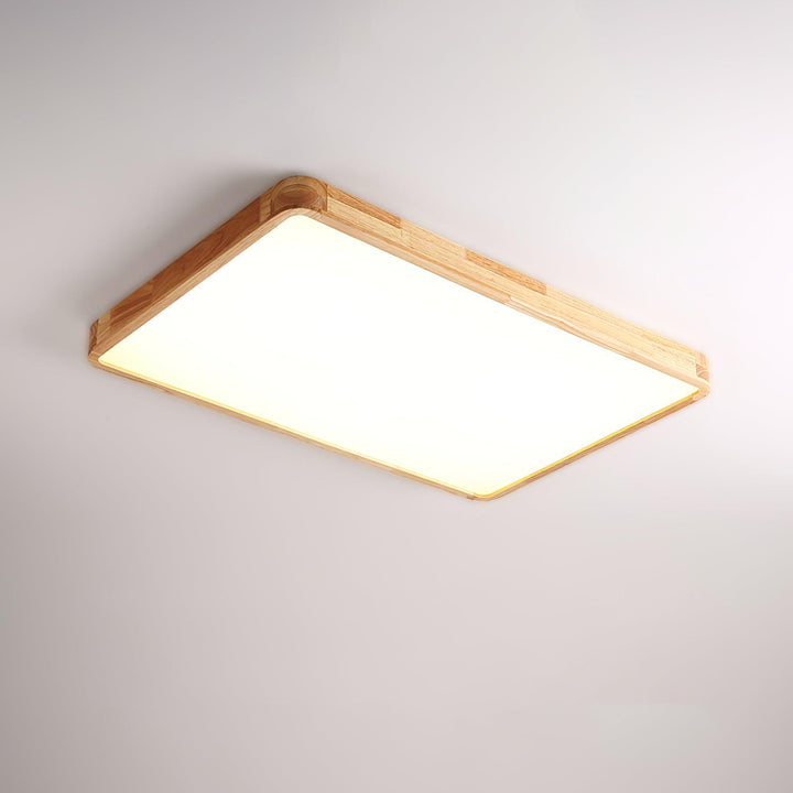 Wooden Geometric Ceiling Light 23.6 in LED Adjustable Wood Indoor Lamp | Kalsten