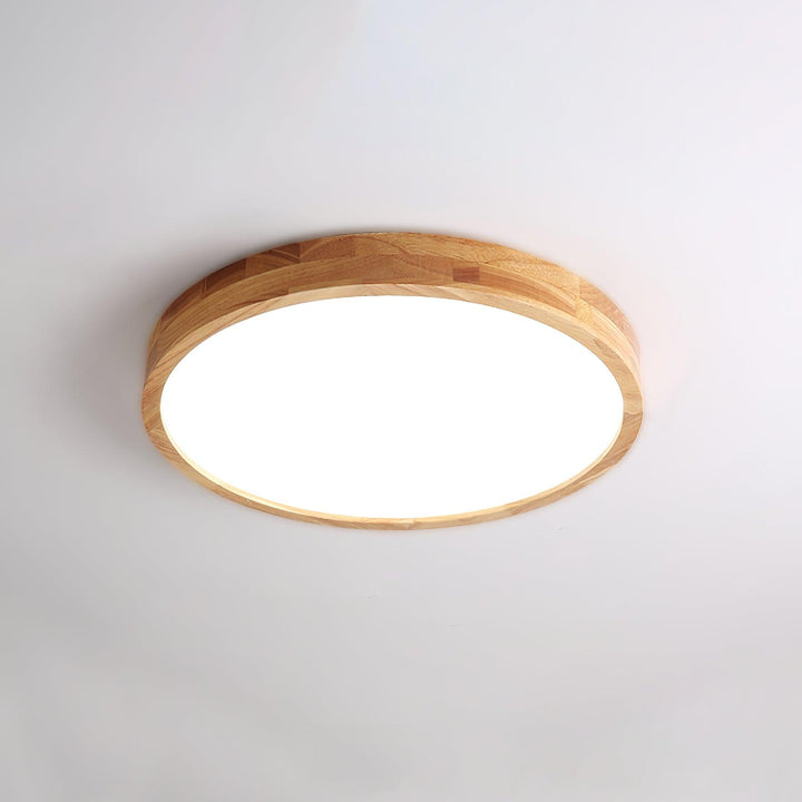 Wooden Geometric Ceiling Light 23.6 in LED Adjustable Wood Indoor Lamp | Kalsten