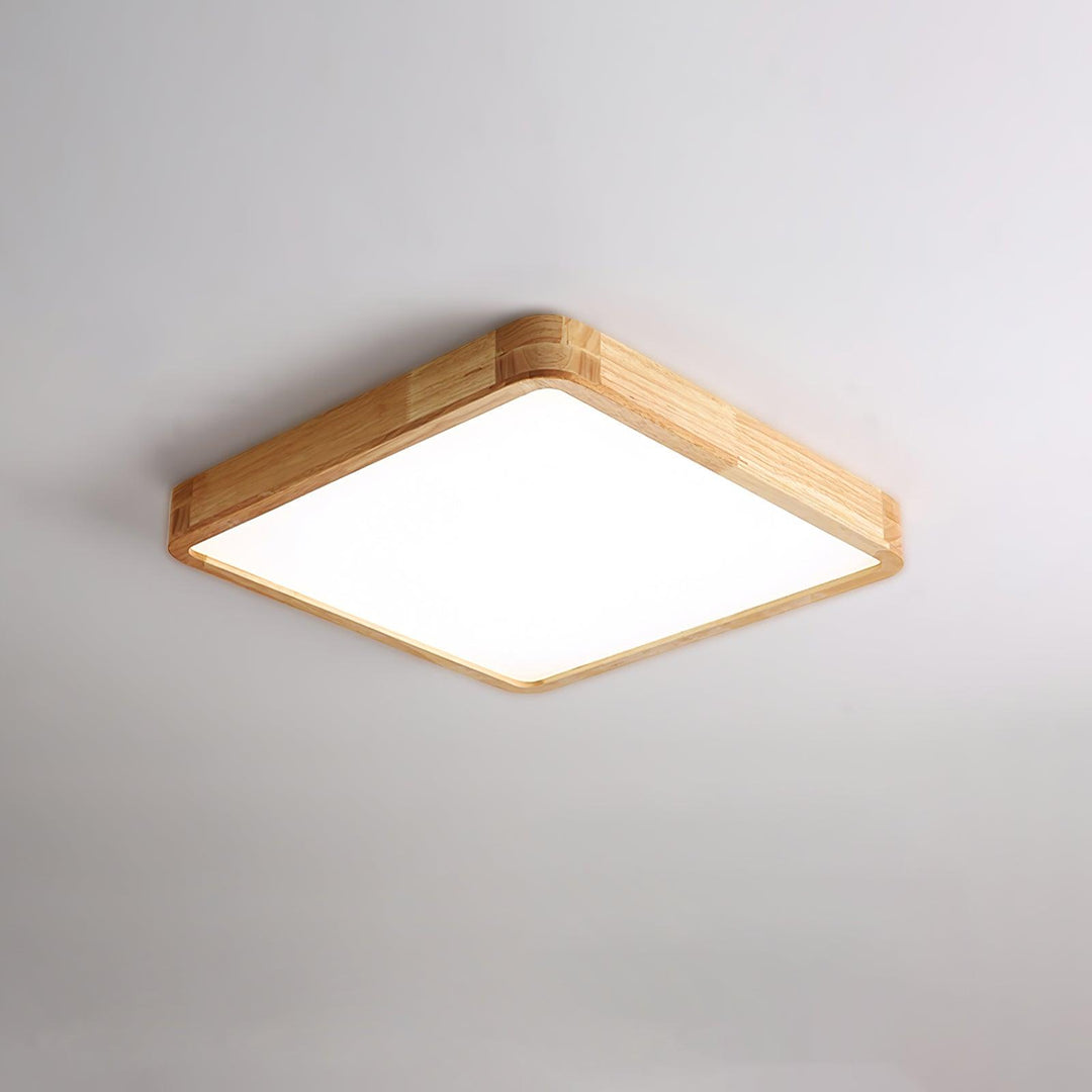 Wooden Geometric Ceiling Light 23.6 in LED Adjustable Wood Indoor Lamp | Kalsten