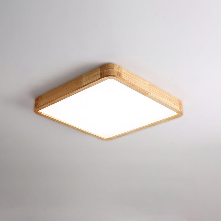 Wooden Geometric Ceiling Light 23.6 in LED Adjustable Wood Indoor Lamp | Kalsten