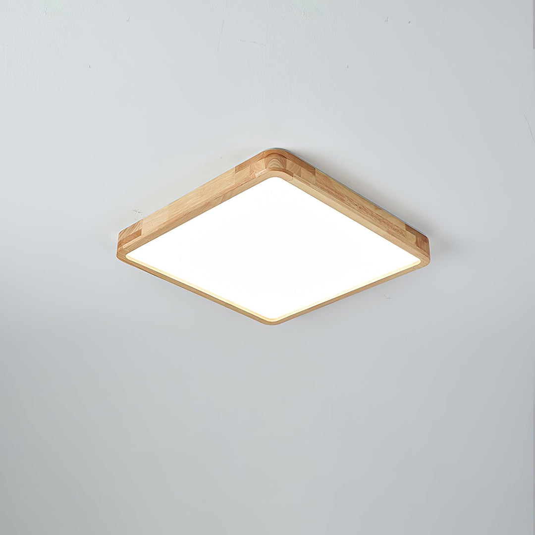 Wooden Geometric Ceiling Light 23.6 in LED Adjustable Wood Indoor Lamp | Kalsten