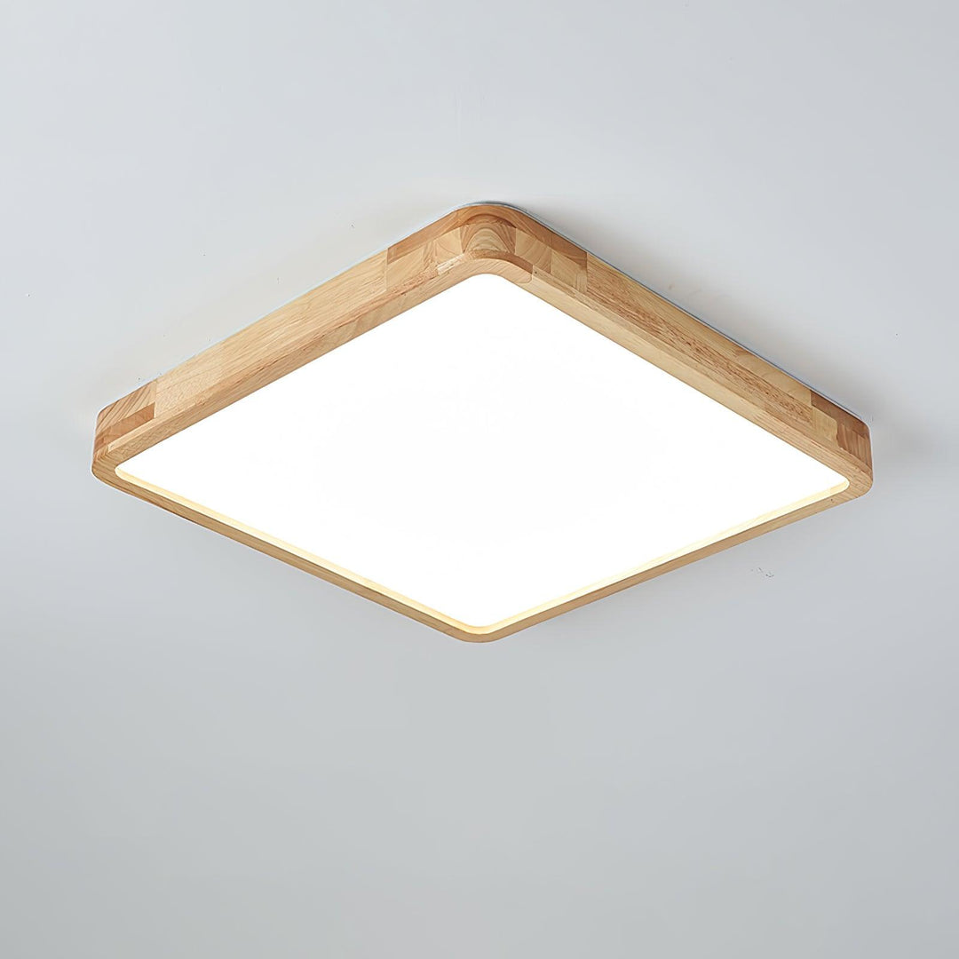 Wooden Geometric Ceiling Light 23.6 in LED Adjustable Wood Indoor Lamp | Kalsten