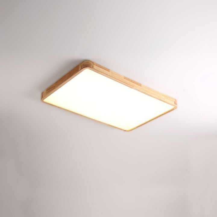 Wooden Geometric Ceiling Light 23.6 in LED Adjustable Wood Indoor Lamp | Kalsten