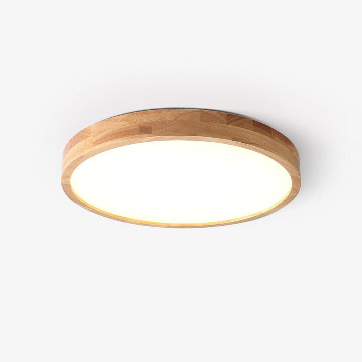 Wooden Geometric Ceiling Light 23.6 in LED Adjustable Wood Indoor Lamp | Kalsten