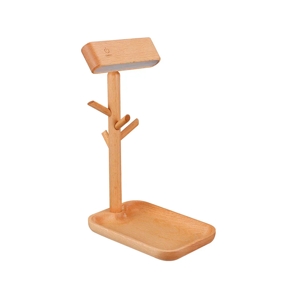 WoodGlow – Dimmable Wood Table Lamp with Practical Storage | Kalsten
