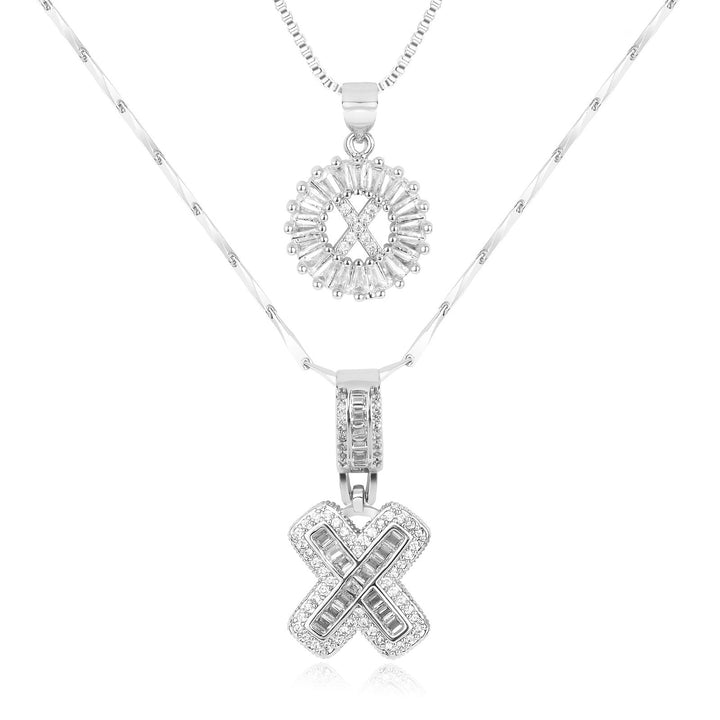 Kalsten | 2pc 14k Diamond Letter Initial Necklaces