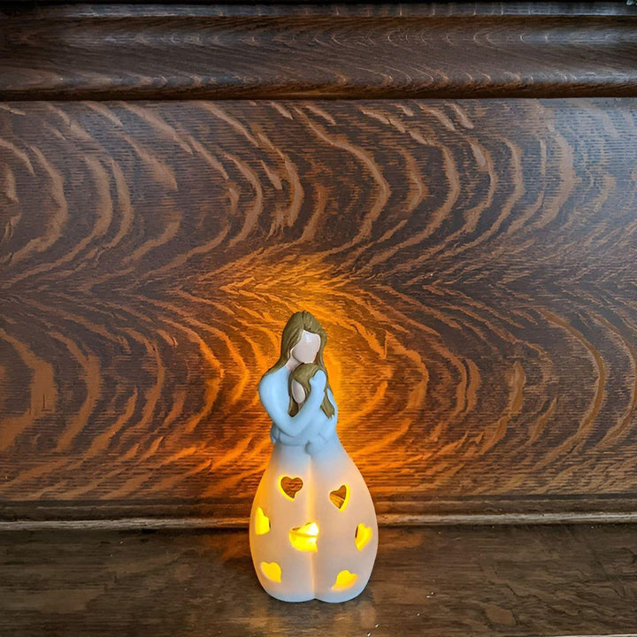 Embrace Glow - Embracing Mother Daughter Statue Flickering Candle Holder | Kalsten