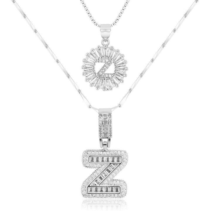 Kalsten | 2pc 14k Diamond Letter Initial Necklaces