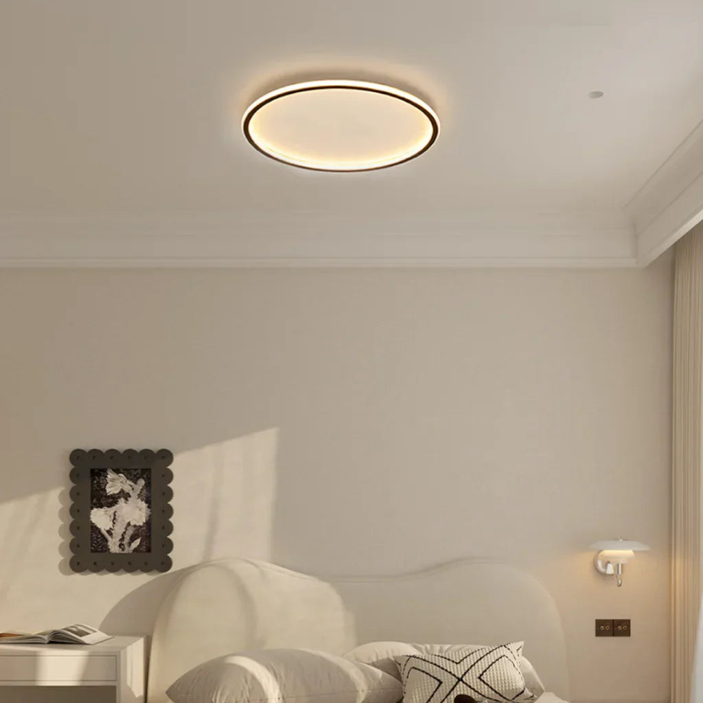 Ceiling Light Metal LED 12 in White Black Modern Living Room Bedroom Pendant Lamp Adjustable Color Temperatures | Kalsten