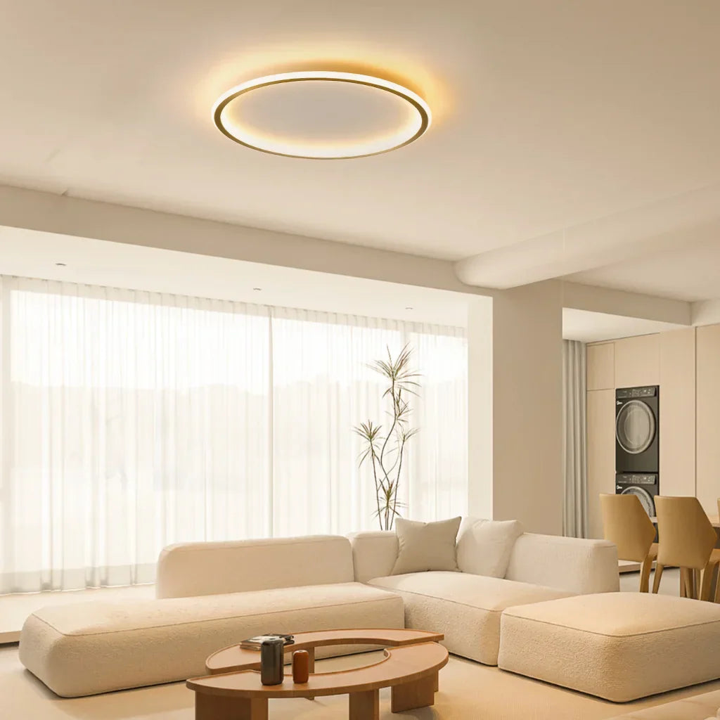 Ceiling Light Metal LED 12 in White Black Modern Living Room Bedroom Pendant Lamp Adjustable Color Temperatures | Kalsten
