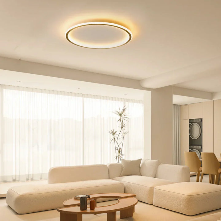 Ceiling Light Metal LED 12 in White Black Modern Living Room Bedroom Pendant Lamp Adjustable Color Temperatures | Kalsten