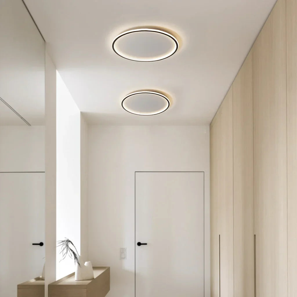 Ceiling Light Metal LED 12 in White Black Modern Living Room Bedroom Pendant Lamp Adjustable Color Temperatures | Kalsten