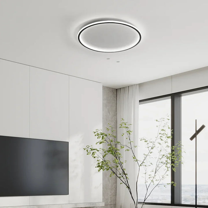 Ceiling Light Metal LED 12 in White Black Modern Living Room Bedroom Pendant Lamp Adjustable Color Temperatures | Kalsten