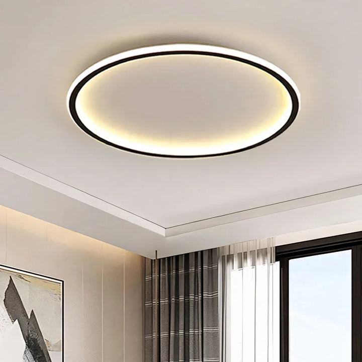 Ceiling Light Metal LED 12 in White Black Modern Living Room Bedroom Pendant Lamp Adjustable Color Temperatures | Kalsten