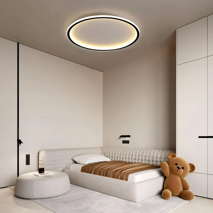 Ceiling Light Metal LED 12 in White Black Modern Living Room Bedroom Pendant Lamp Adjustable Color Temperatures | Kalsten