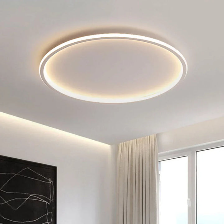 Ceiling Light Metal LED 12 in White Black Modern Living Room Bedroom Pendant Lamp Adjustable Color Temperatures | Kalsten