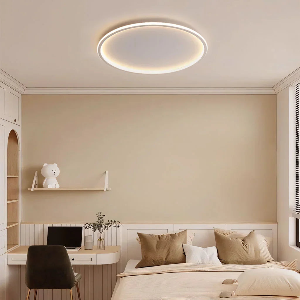 Ceiling Light Metal LED 12 in White Black Modern Living Room Bedroom Pendant Lamp Adjustable Color Temperatures | Kalsten