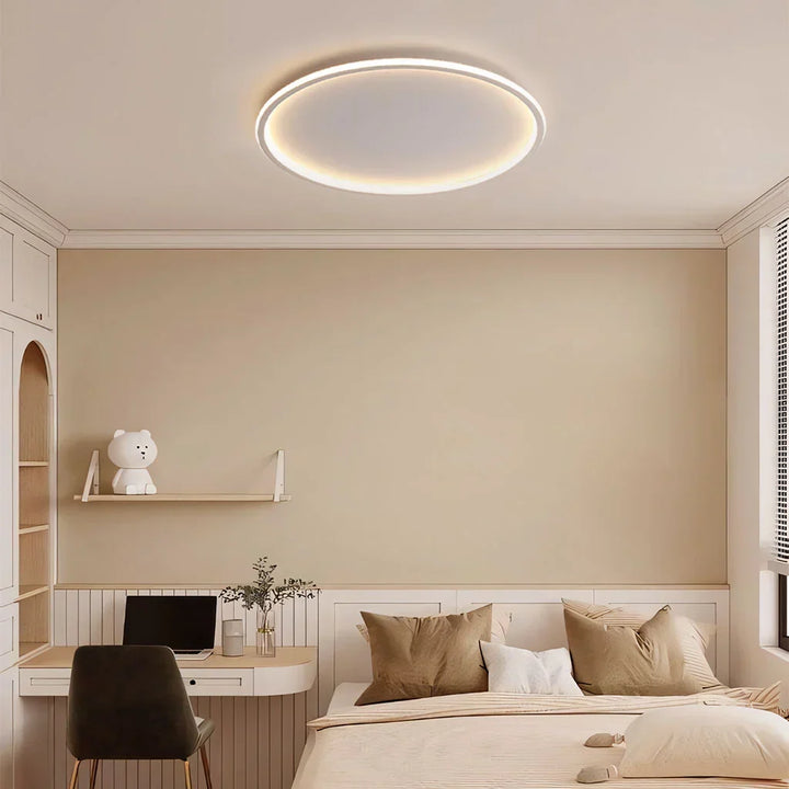 Ceiling Light Metal LED 12 in White Black Modern Living Room Bedroom Pendant Lamp Adjustable Color Temperatures | Kalsten