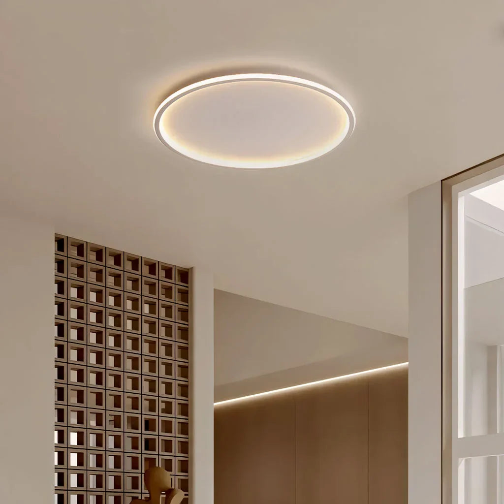 Ceiling Light Metal LED 12 in White Black Modern Living Room Bedroom Pendant Lamp Adjustable Color Temperatures | Kalsten