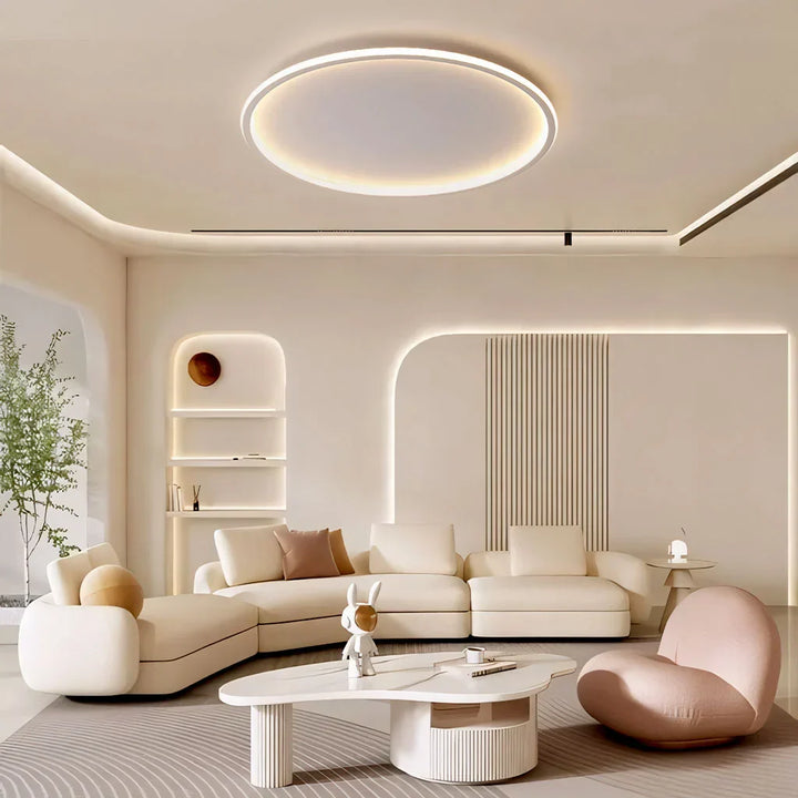 Ceiling Light Metal LED 12 in White Black Modern Living Room Bedroom Pendant Lamp Adjustable Color Temperatures | Kalsten