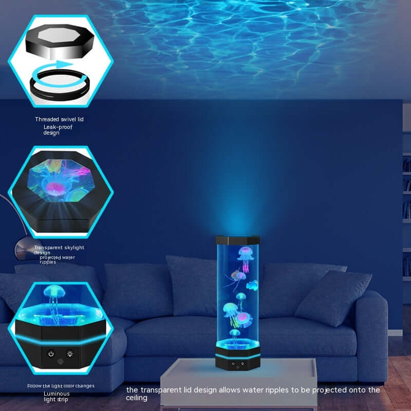 Jellyfish Lava Lamp, 17 Colors Changing, 15-inch Jellyfish Lamp with Remote Control | Kalsten