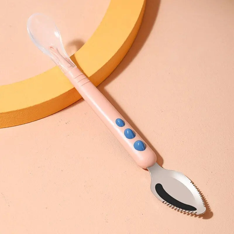 Kalsten | Baby spoon with scraper — double-sided fruit preparation tool