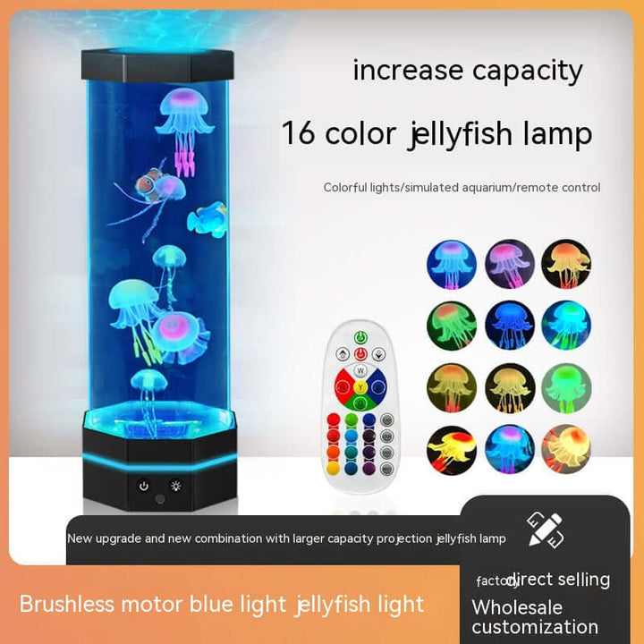 Jellyfish Lava Lamp, 17 Colors Changing, 15-inch Jellyfish Lamp with Remote Control | Kalsten