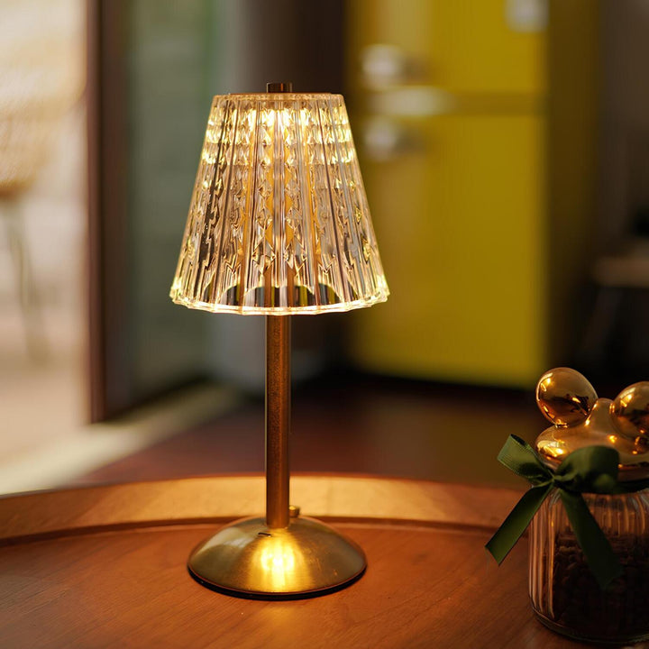 Crystal table lamp with warm light and built-in battery | Kalsten