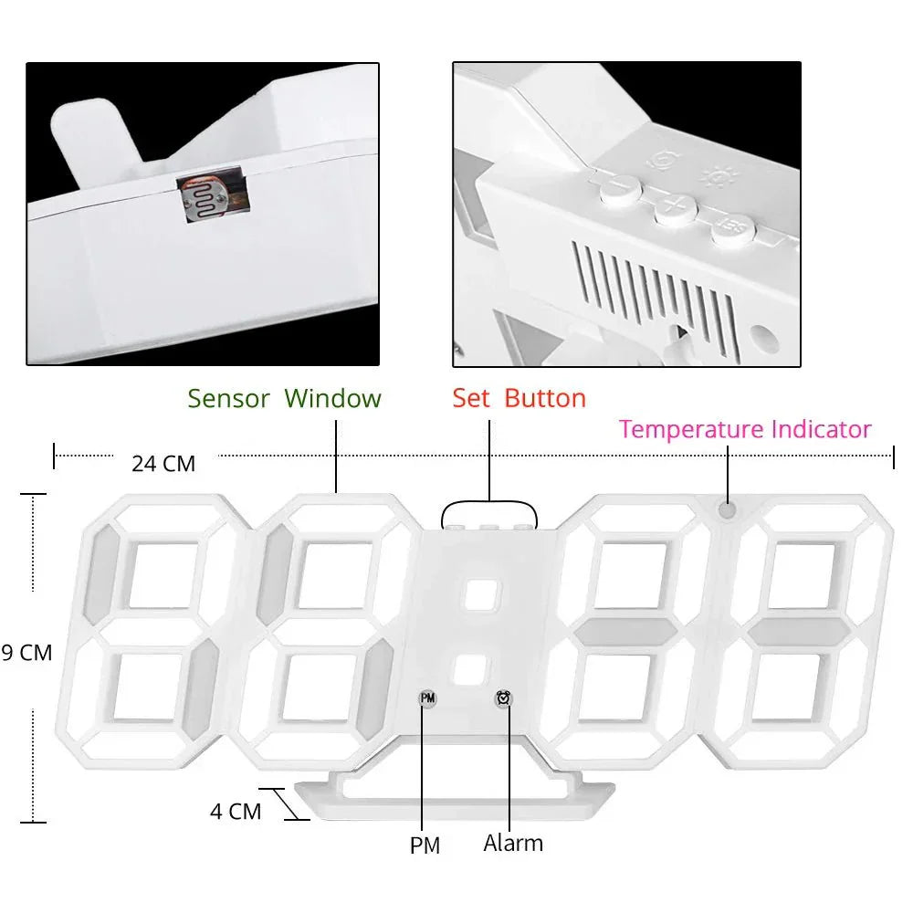 ClariTime 3D LED Wall Clock — Recognize your stress-free time in radiant clarity at any time | Kalsten