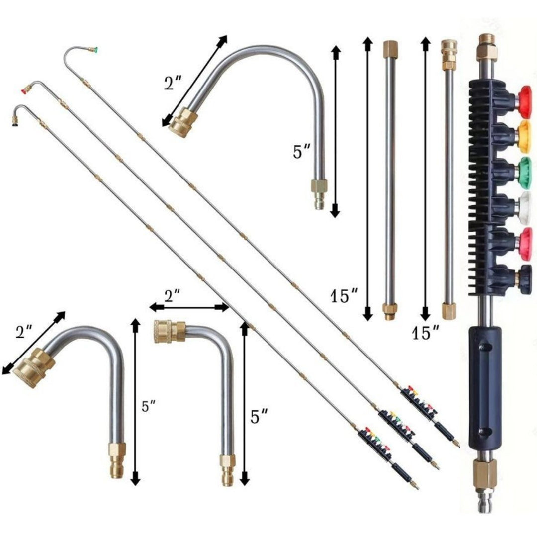 Kalsten | 4000 PSI Telescoping High Pressure Washer Wand Set for Gutter & Roof Drainage & Walls Cleaning