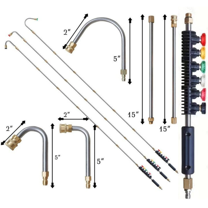 Kalsten | 4000 PSI Telescoping High Pressure Washer Wand Set for Gutter & Roof Drainage & Walls Cleaning