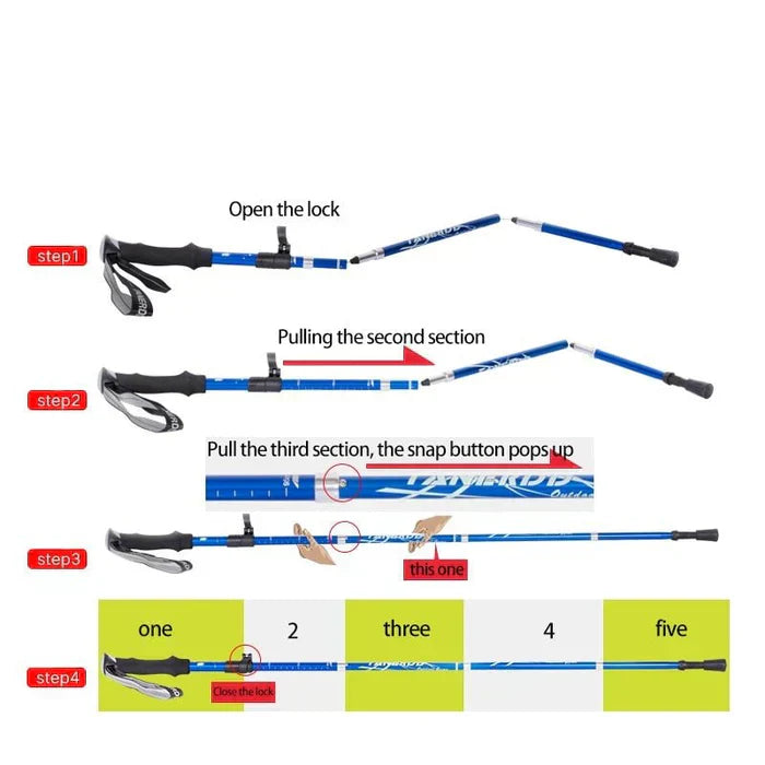 Kalsten | Adjustable Trekking Poles - Folding Telescopic Rod