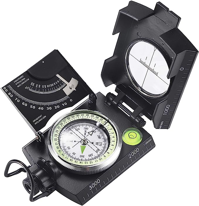 Kalsten | Military Compass | Waterproof Aluminum Alloy | Clinometer & Sighting Lens | Survival, Camping & Hiking