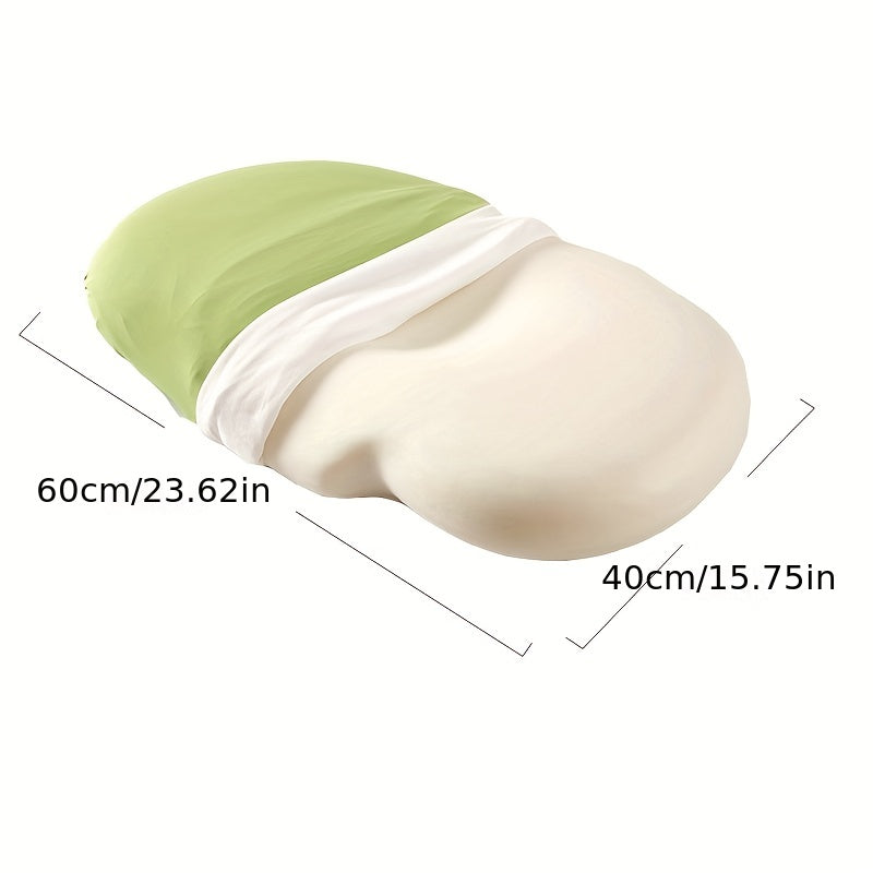 1pc Oval Macaron Pillow Cervical Memory Foam Pillow, Cooling Bed Pillow For Sleeping - Neck Pillows For Pain Relief Sleeping, Contour Support Ergonomic Pillow For Side Back Stomach Sleepers Using High And Low Partition | Kalsten