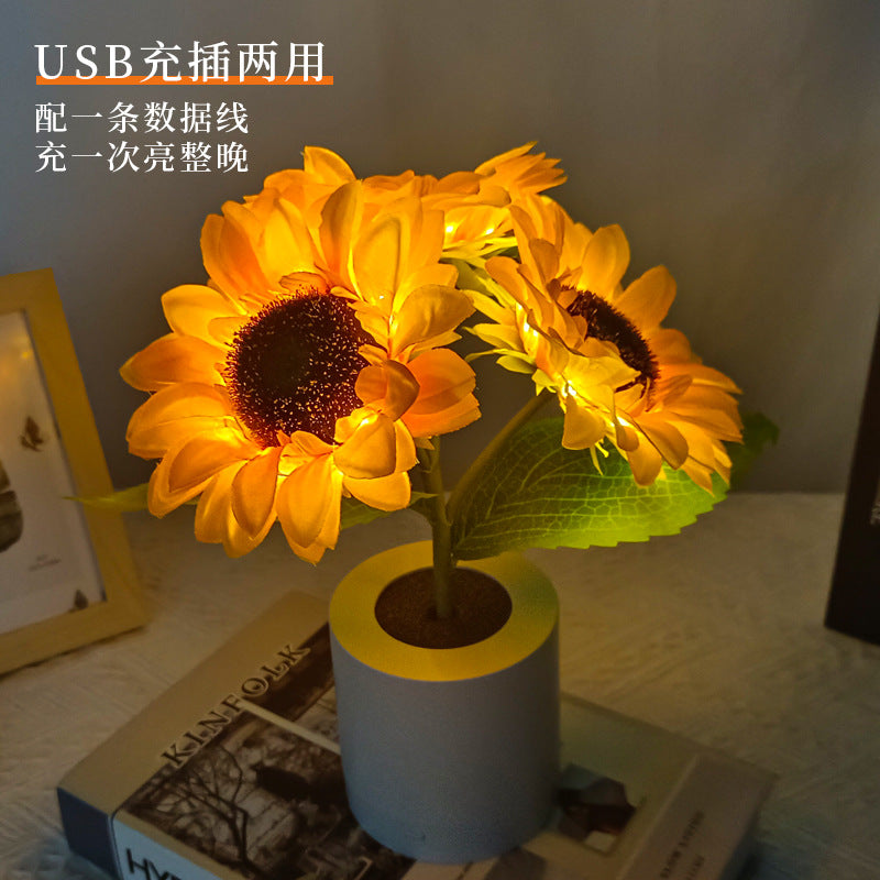 LED Sunflower Table Lamp - Decorative Lighting Fixture for Home Decor & Nightstand Use | Kalsten