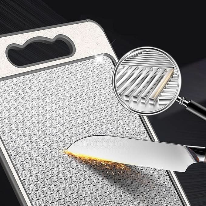 Kalsten | Dual-Sided Stainless Steel Cutting Board with Knife Sharpener