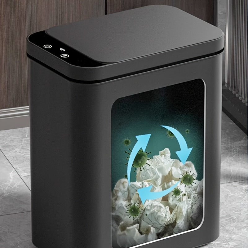Set of 2 Smart Sensor Trash Bins – Touchless and Compact (Black) | Kalsten