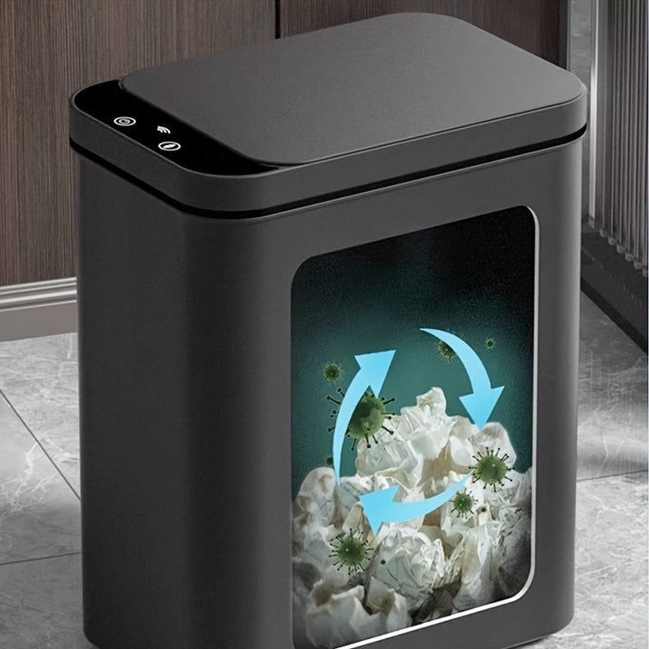 Set of 2 Smart Sensor Trash Bins – Touchless and Compact (Black) | Kalsten