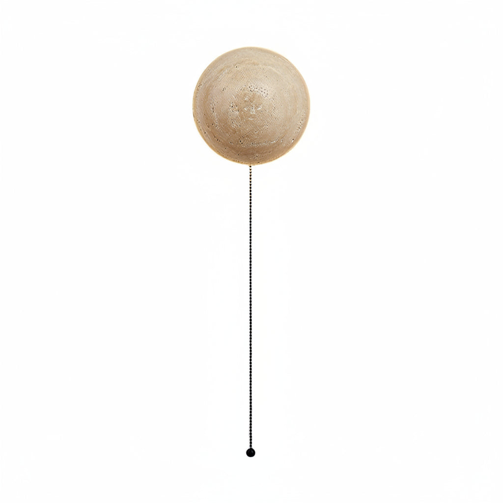 Travertine Stone Wall Sconce – Japanese Wabi-Sabi Round LED Wall Lamp (15W, Warm White) | Kalsten
