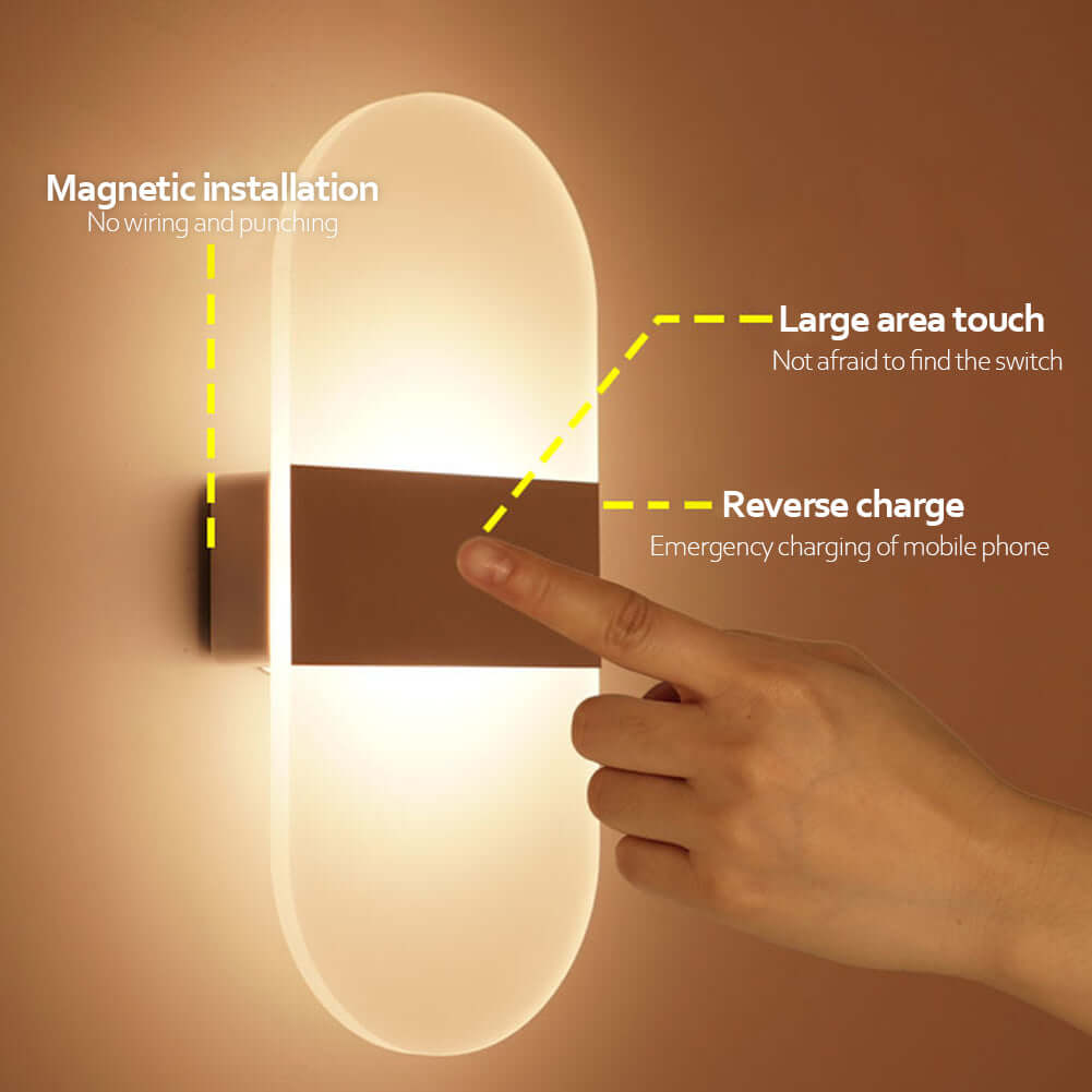 USB Rechargeable Wall Lights Home Indoor Motion Sensor Lighting Bedroom Bedside Lamp Corridor Stairway Decor Lights Wall Lamp | Kalsten