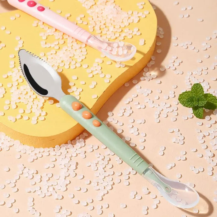 Kalsten | Baby spoon with scraper — double-sided fruit preparation tool
