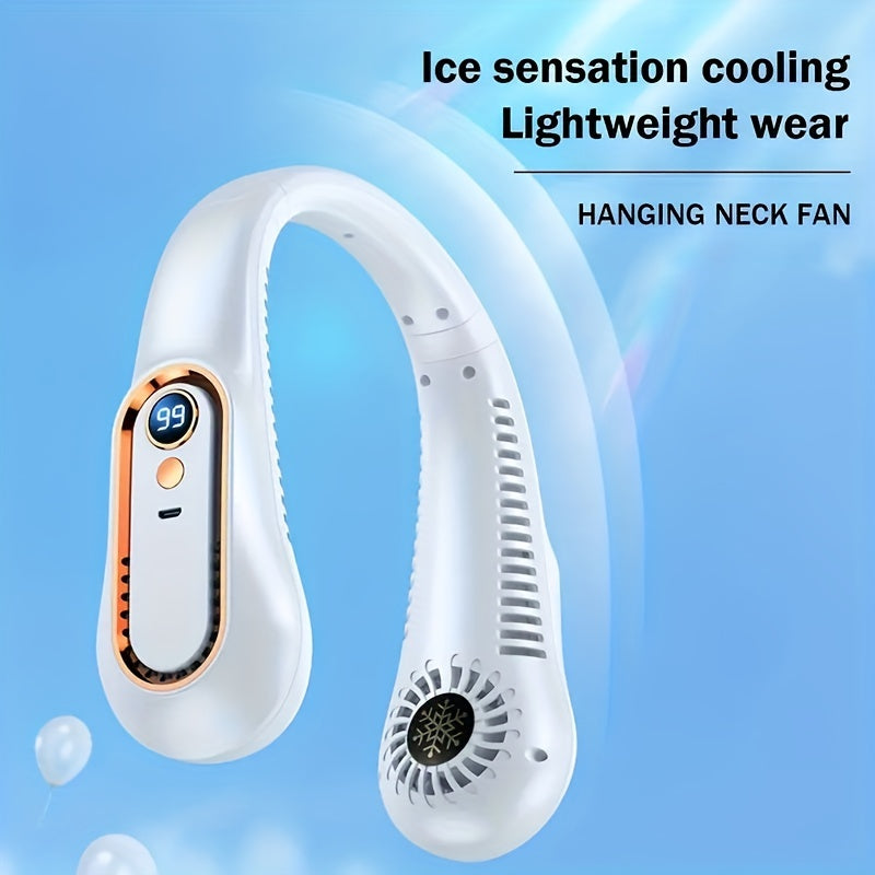 1pc Portable USB Cooler Fan With 5 Speeds And Digital Display - Super Strong Technology And Bladeless Design For Outdoor Use | Kalsten