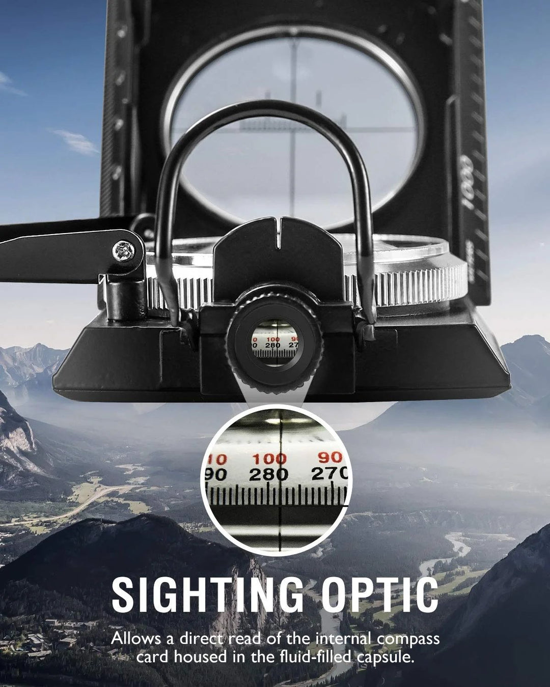 Kalsten | Military Compass | Waterproof Aluminum Alloy | Clinometer & Sighting Lens | Survival, Camping & Hiking