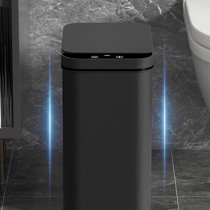 Set of 2 Smart Sensor Trash Bins – Touchless and Compact (Black) | Kalsten